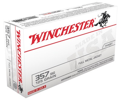 Winchester USA Brand .357 Sig 125 Gr FMJ Flat Nose