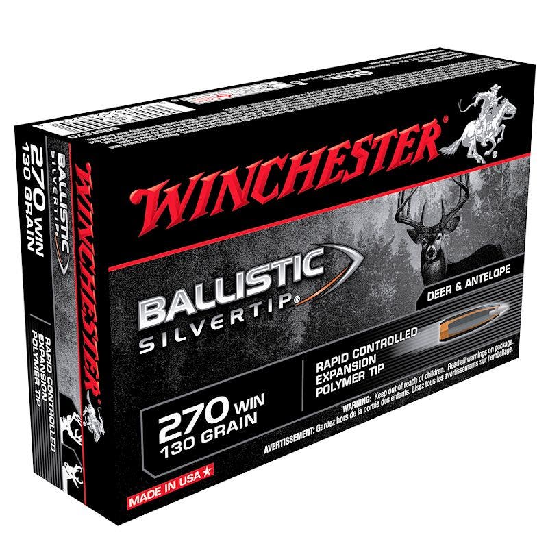 Winchester Supreme Centerfire Rifle Ballistic Silvertip Ammunition 270 WIN 130 G