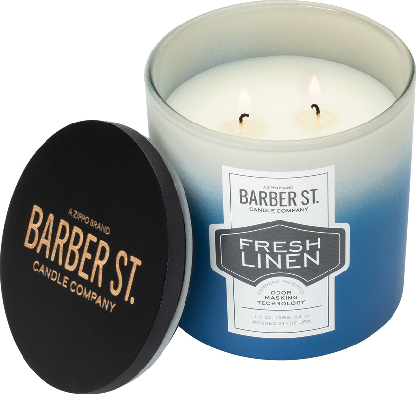 Zippo Barber Street Fresh Linen Odor Masking Candle - ZO23810