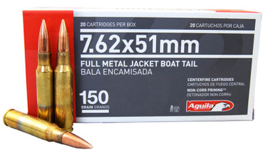 Aguila Ammunition 7.62x51mm NATO 150Gr 20Rnd Full Metal Jacket Rifle Ammo