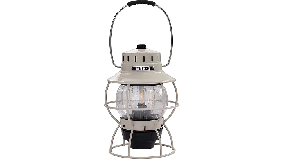 Barebones Railroad Lantern Vintage White