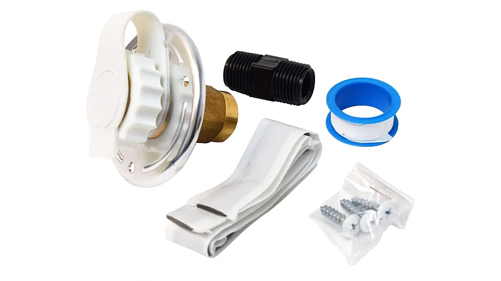 Valterra A01-0172LFVP Flush Mount Water Inlet Fpt 2 3/4in Flange Aluminum Finish, Carded